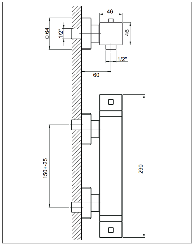 Термостат для душа Kaja Aquadrat 34910-C A-Quadrat 34910C - Вид №1