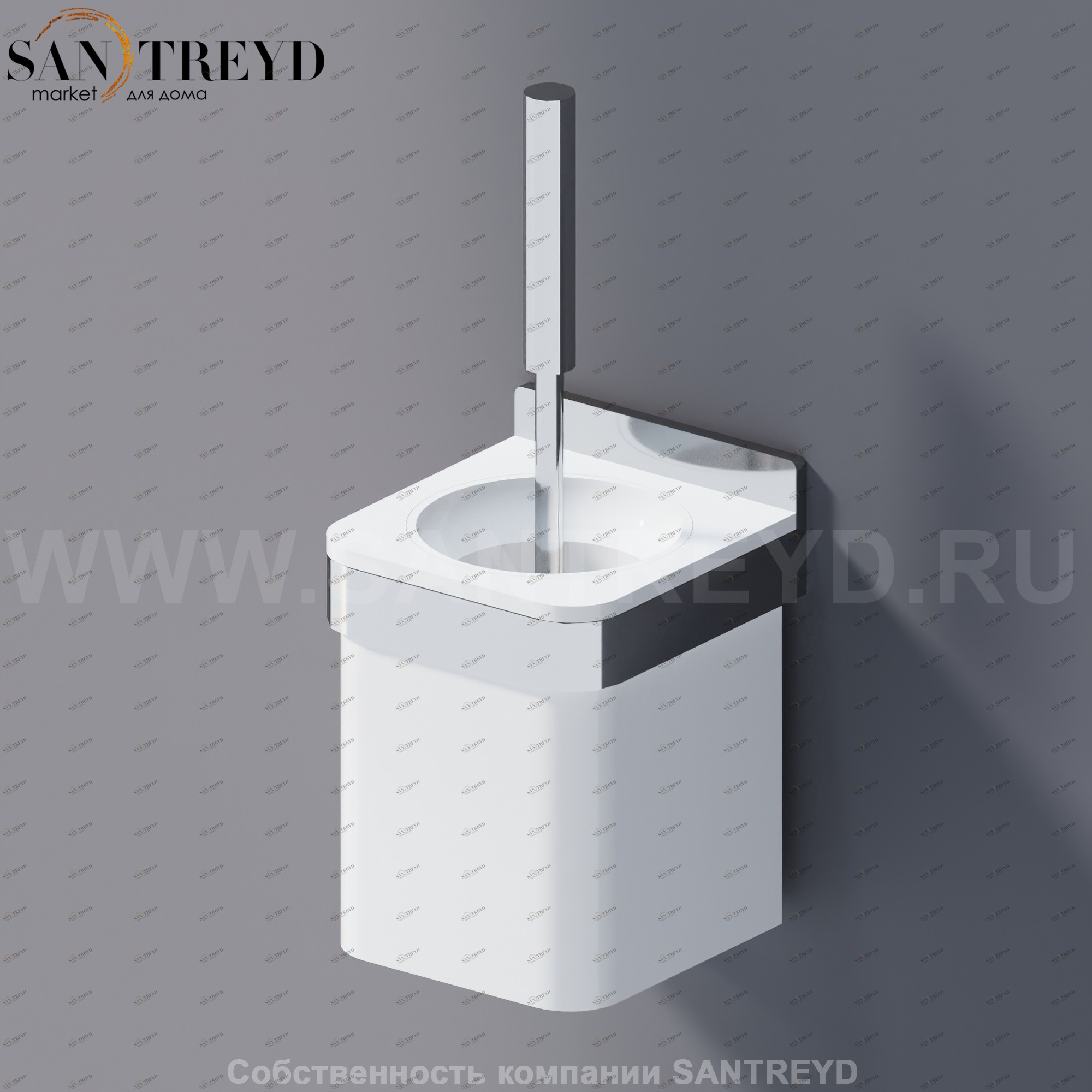 Agape MEMORY Туалетный ёрш белый в хромированном каркасе AMEM855AZ