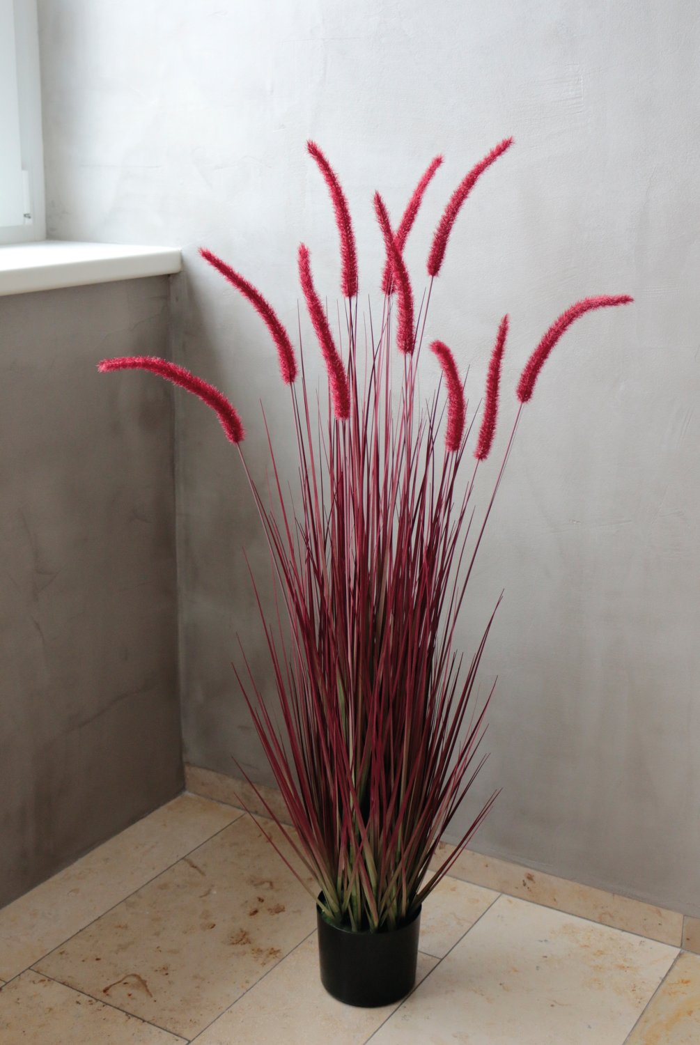 4869 498 a3 Искусственный пучок травы 'Chinese fountain grass' в горшке, 120 см, бордово-зеленый H-andreas  - Вид №3
