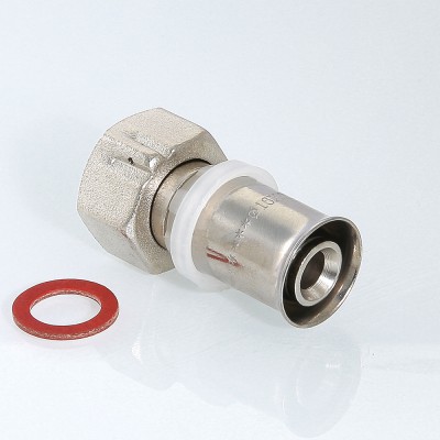 VTm.222.N.002606 Пресс-фитинг с накидной гайкой Valtec 26 мм х 1"  - Вид №1