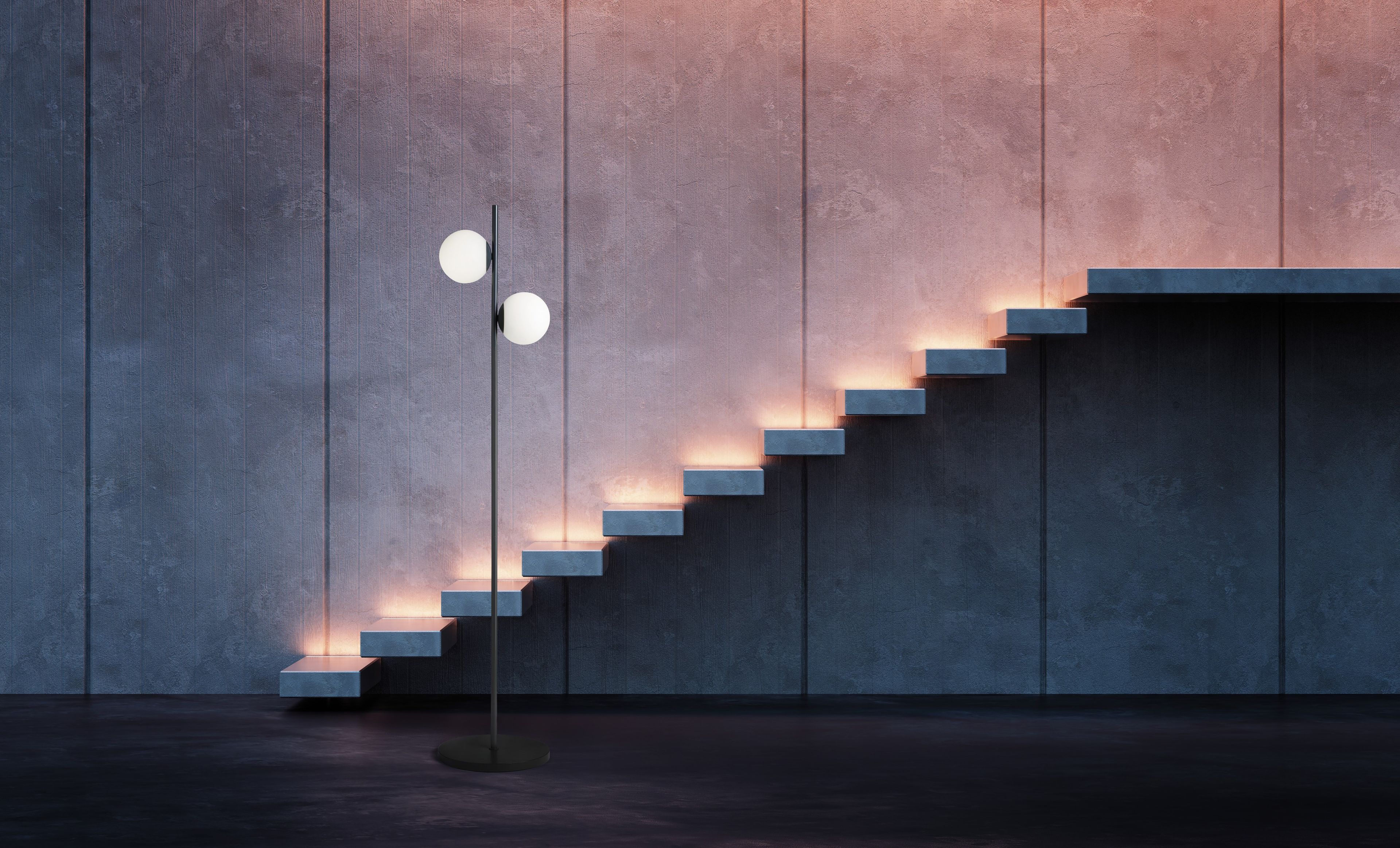 Торшер из опалового стекла и металла с диммером Miloox Jugen ARCH-00012840 - Вид №2