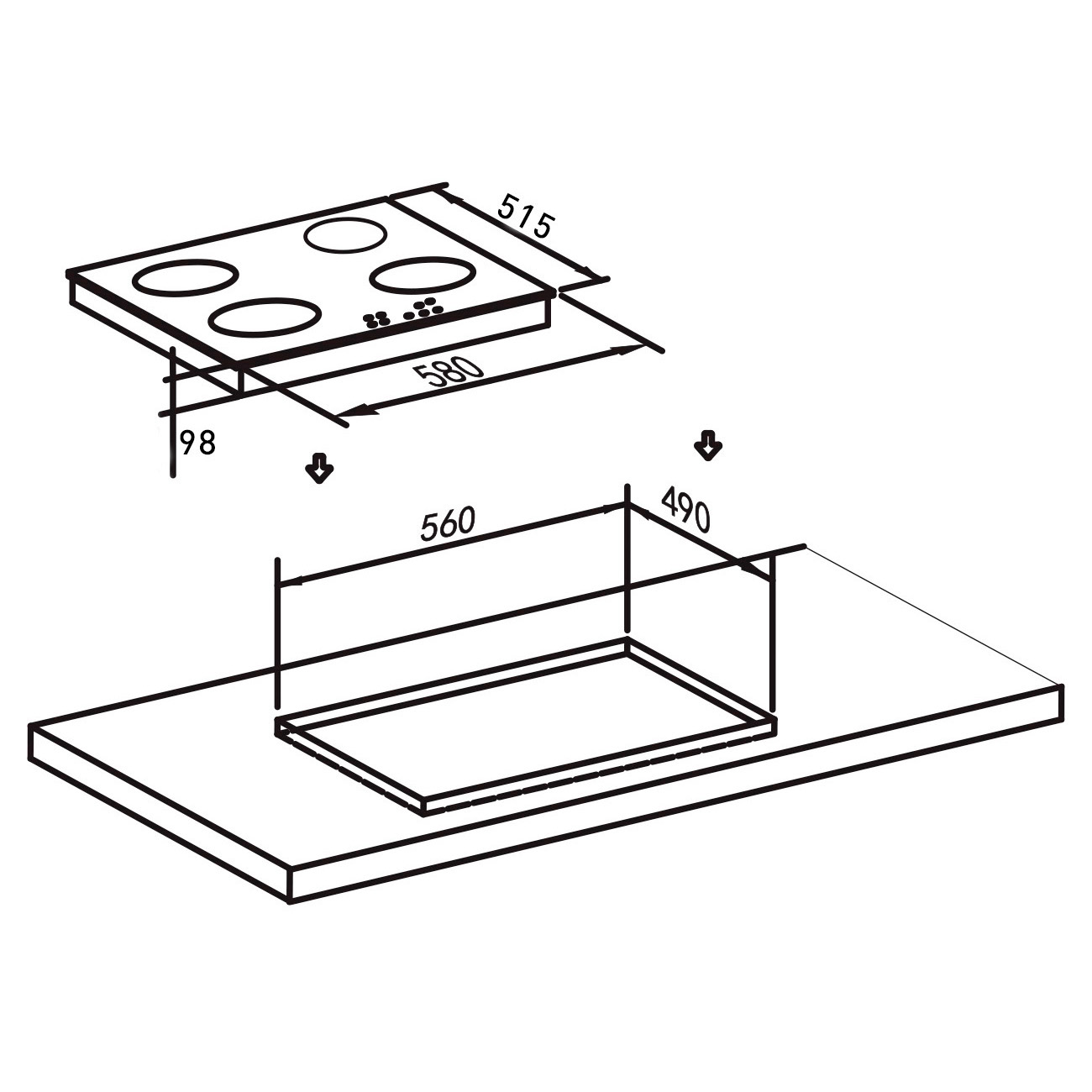 9136665 Газовая варочная поверхность Oasis P-MEW STDN-0040923 - Вид №6