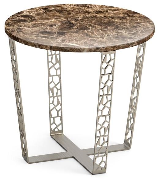 ALBEDO Круглый журнальный столик из темного мрамора и металла emperador sun-id-1405103 - Вид №2