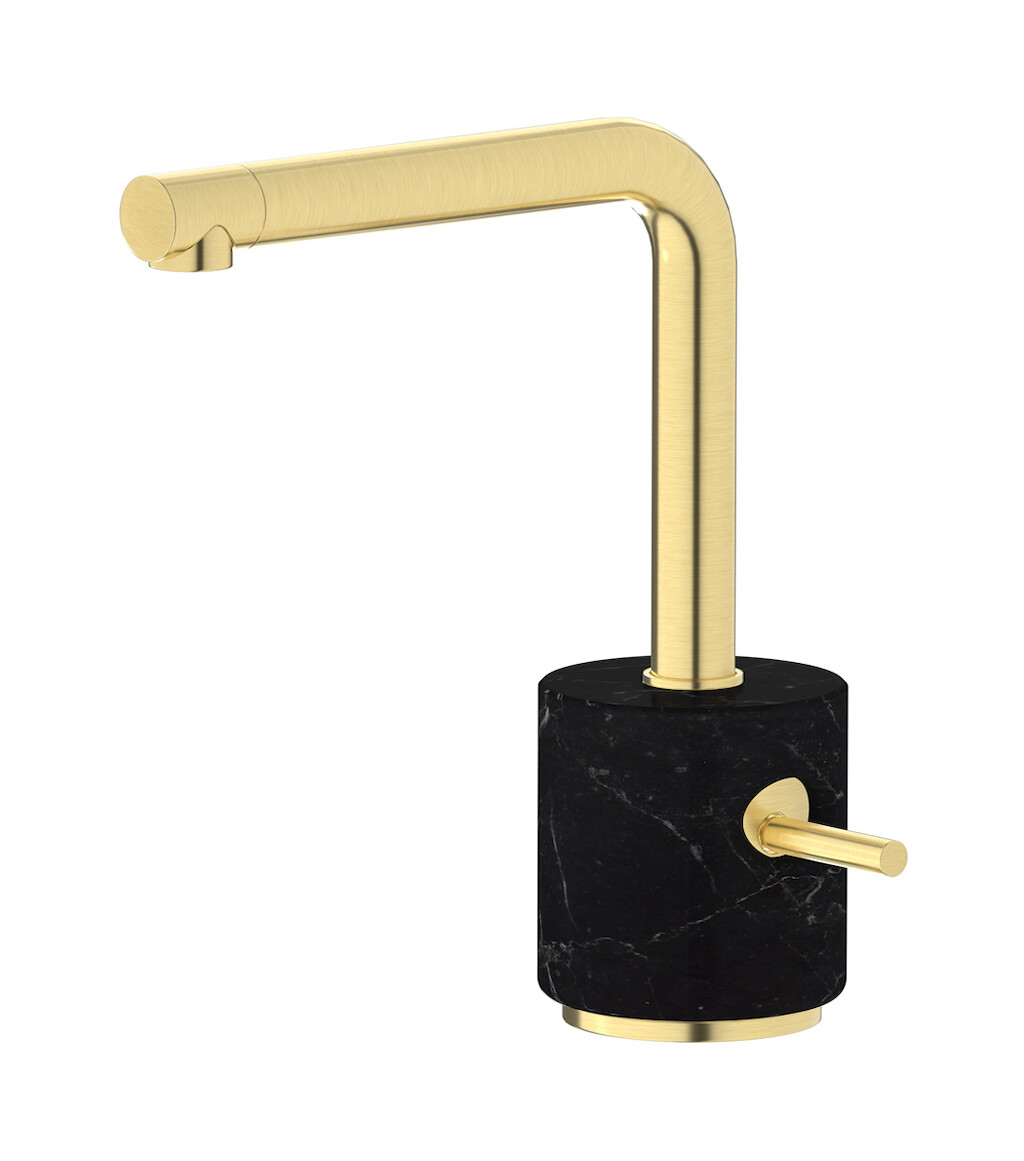 Смеситель для раковины на 1 отверстие в комплекте с донным клапаном WE ARE IB mm200is_2 Brushed Pale Gold Marmo