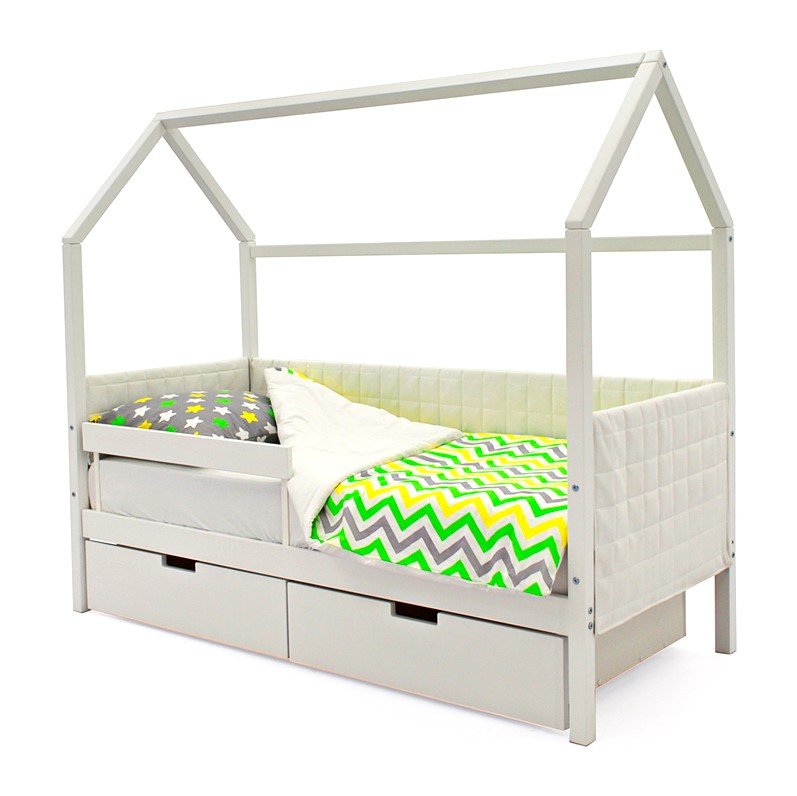 Детская кровать-домик мягкая белая Svogen БЕЛЬМАРКО  00-3873179 Белый Santreyd  - Вид №2