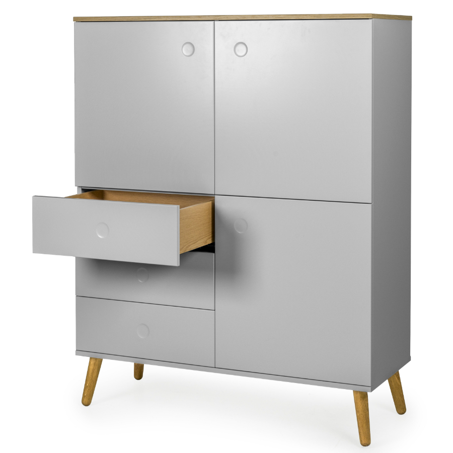 Шкаф Tenzo Dot, 137х109х43 см, дуб, серый 1666612 - Вид №3