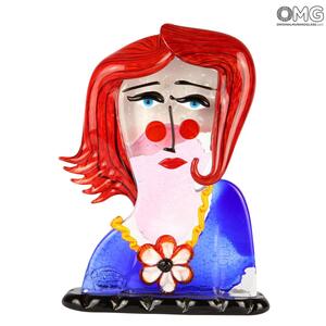 2681 ORIGINALMURANOGLASS Скульптура Голова Рыжей Женщины - Pop Art - Original Murano Glass OMG 22 см