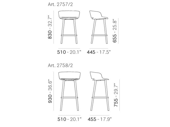Тканевый стул с подставкой для ног Pedrali Babila ARCH-00036010 - Вид №2