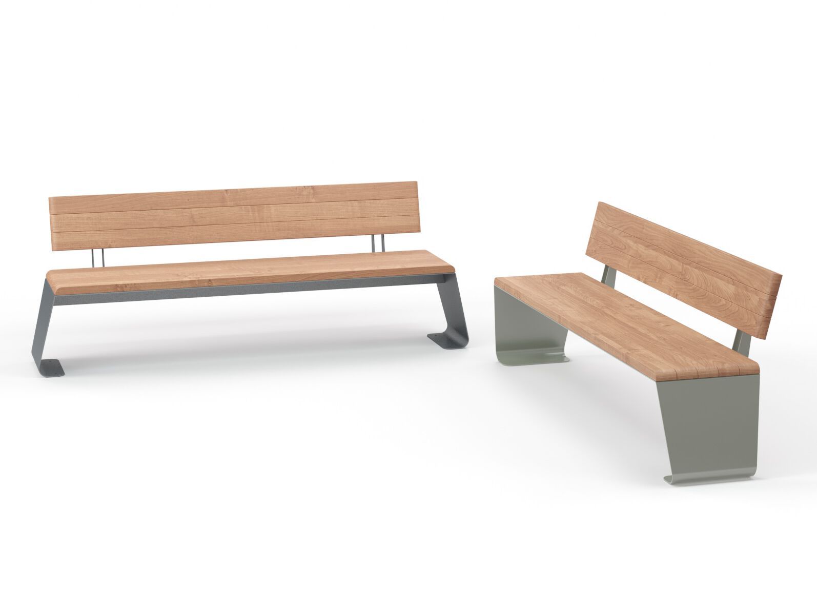 Стальная и деревянная скамья со спинкой Viscio Urban Design RAIL ARCH-00044980 - Вид №2