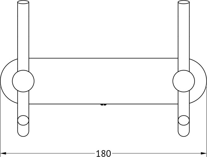 HAR 005 Планка с 2-мя крючками-вешалками 18 cm ARTWELLE Harmonie - Вид №1