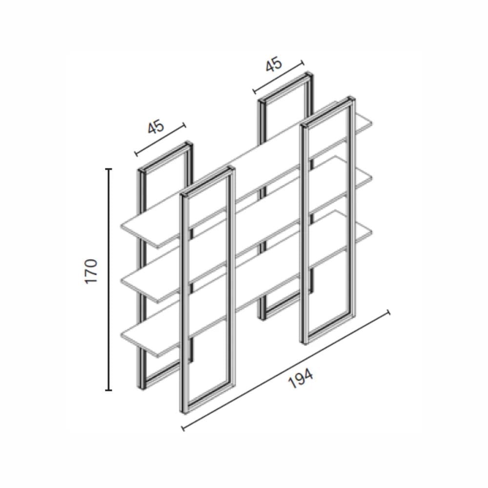 Модульный книжный шкаф из алюминия и дерева STUDIO T Ecodesign ARCH-00061159 - Вид №6