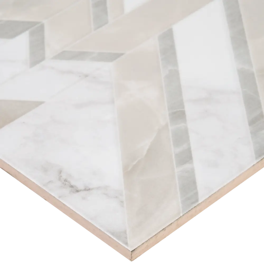 Плитка настенная Marmo Bianco Chevron 30х60 см 1.44 м² цвет белый 82794799 STLM-2114857 Golden Tile - Вид №1