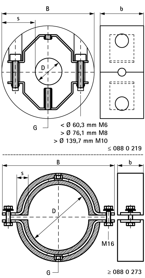 0880018 Крепление для труб  BISOFIX® 88 Термоизоляционные хомуты для изолированных труб WALRAVEN  - Вид №1