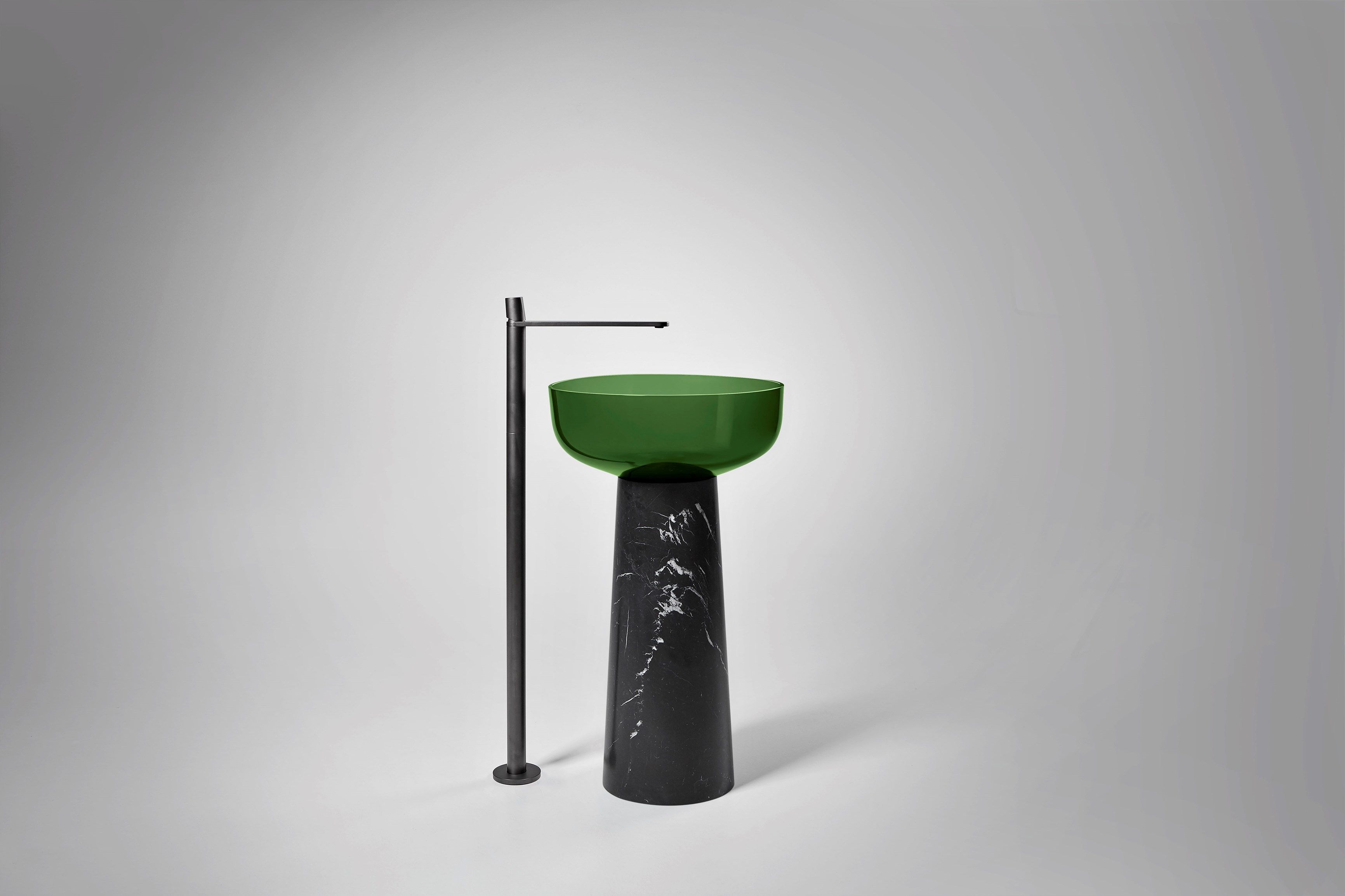 Круглый отдельно стоящий умывальник из черного мрамора Marquina Antoniolupi ALBUME10 + ALBUME21 ARCH-00047857 - Вид №14