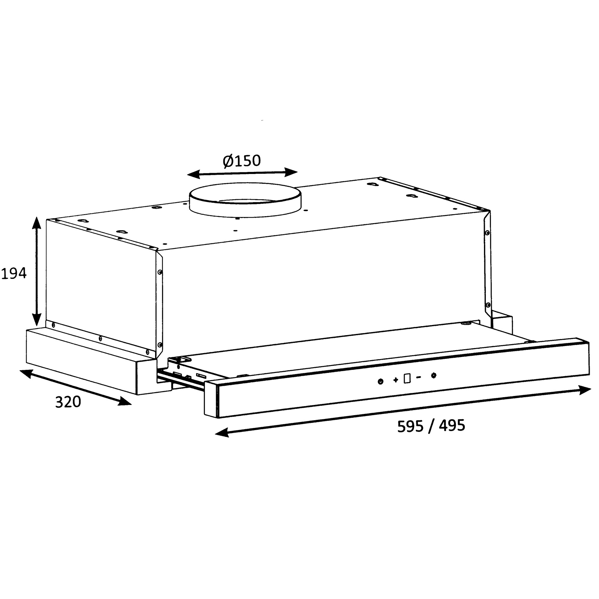 9161708 Вытяжка телескопическая DEXP TH60-SV0S черный/черный STDN-0134619 - Вид №10