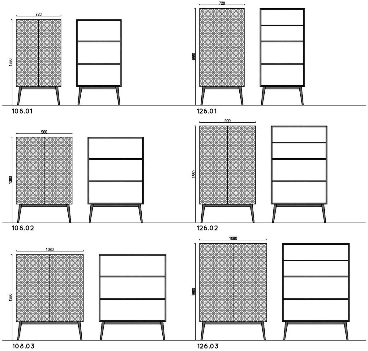 Barba design Буфет из лакированной древесины с распашными дверцами Tiles sun-id-1503514 - Вид №3