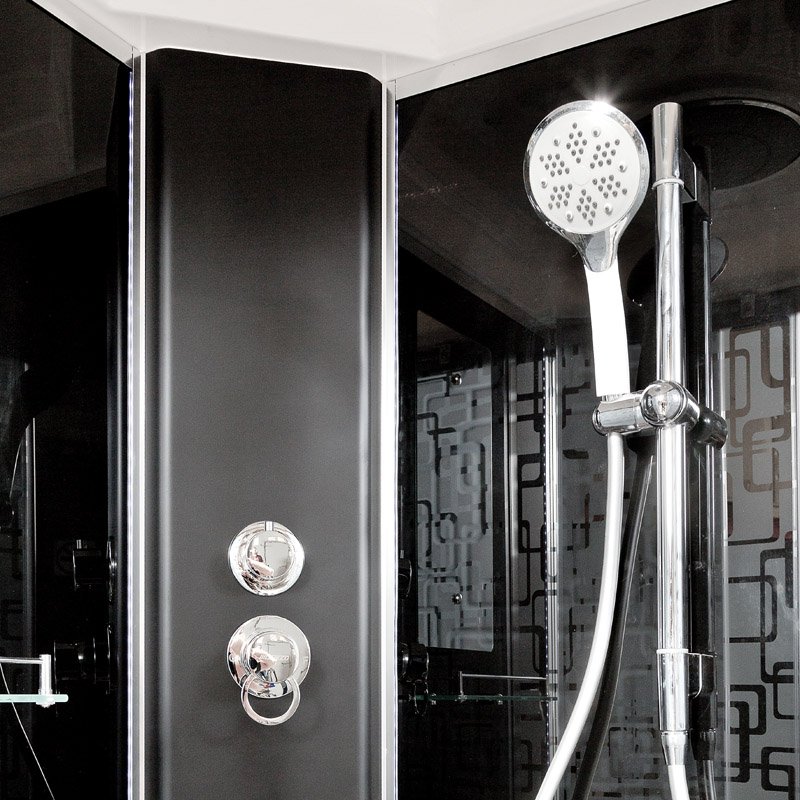 D08S LED Душевая кабина DETO Серия D BМ1510 стандартная BLACK - Вид №4