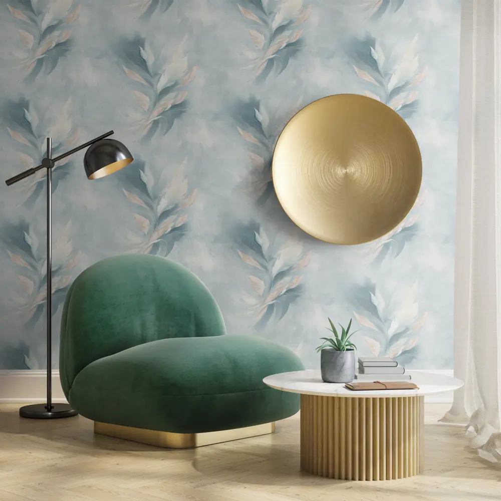 Обои флизелиновые Артекс Лаунж голубые 1.06 м с абстрактным рисунком 89428466 STLM-1571940 - Вид №4