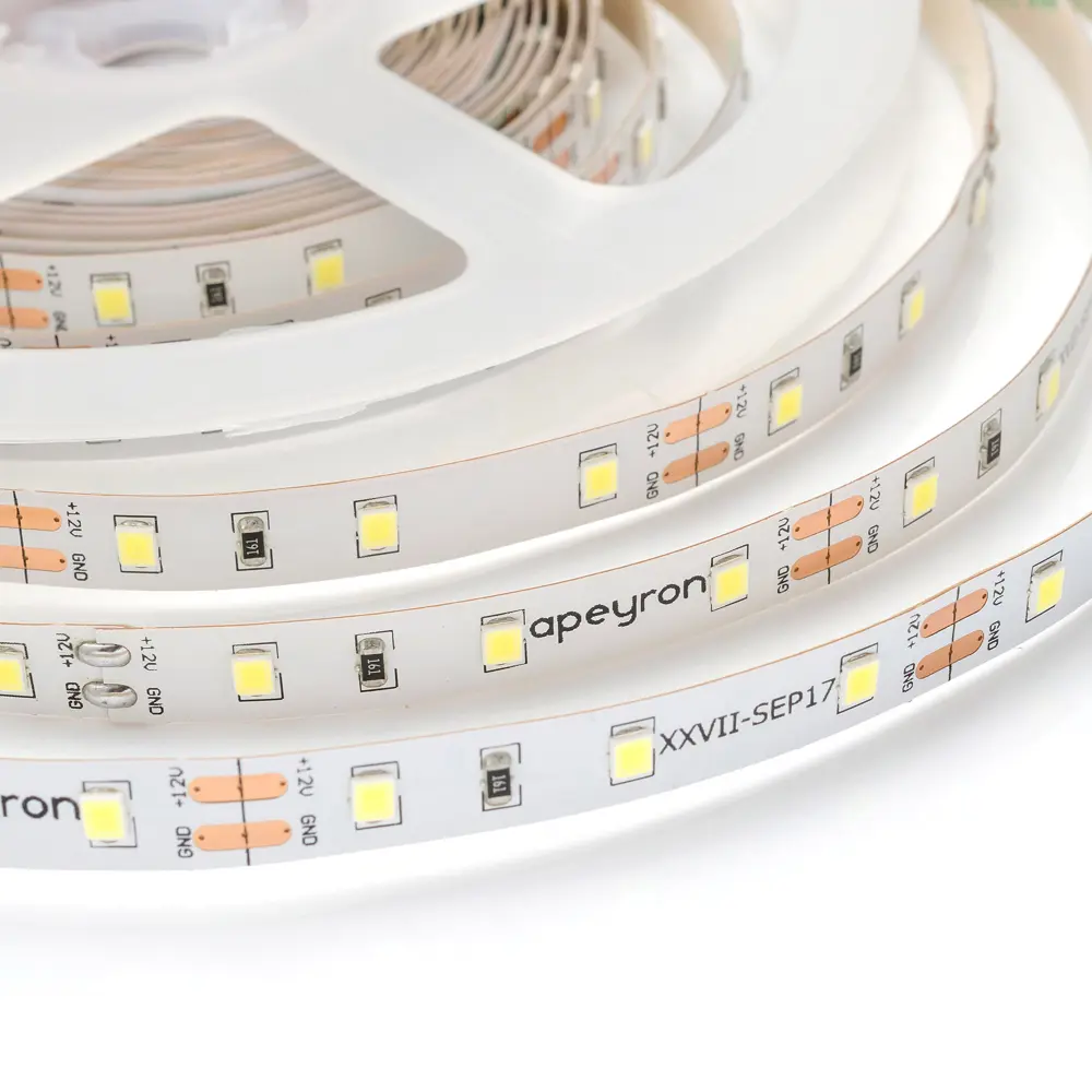 Светодиодная лента SMD 3528 60 диодов/4.8 Вт/м 12 В 8 мм IP20 5 м холодный белый свет APEYRON STLM-2191596 - Вид №6
