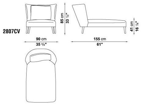 Maxalto Шезлонг из мягкой ткани Febo sun-id-1367181 - Вид №3