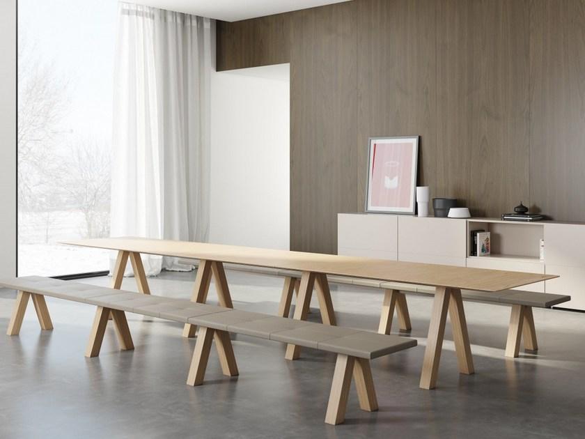 Viccarbe Мягкая скамейка из дуба Trestle Trs/d - l/c - Вид №3