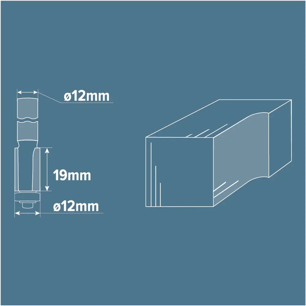 Фреза кромочная прямая Brigadier D12x19 мм 18784712 STLM-2100047  - Вид №4