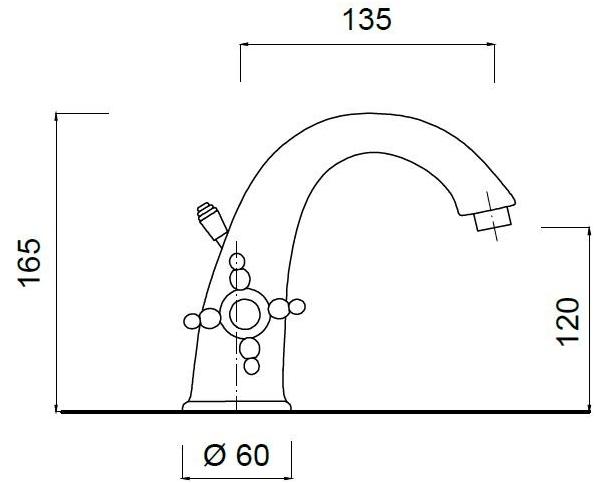 Rubinetteria Giulini Смеситель для раковины на столешнице с одним отверстием Parigi Sa7361 - Вид №1