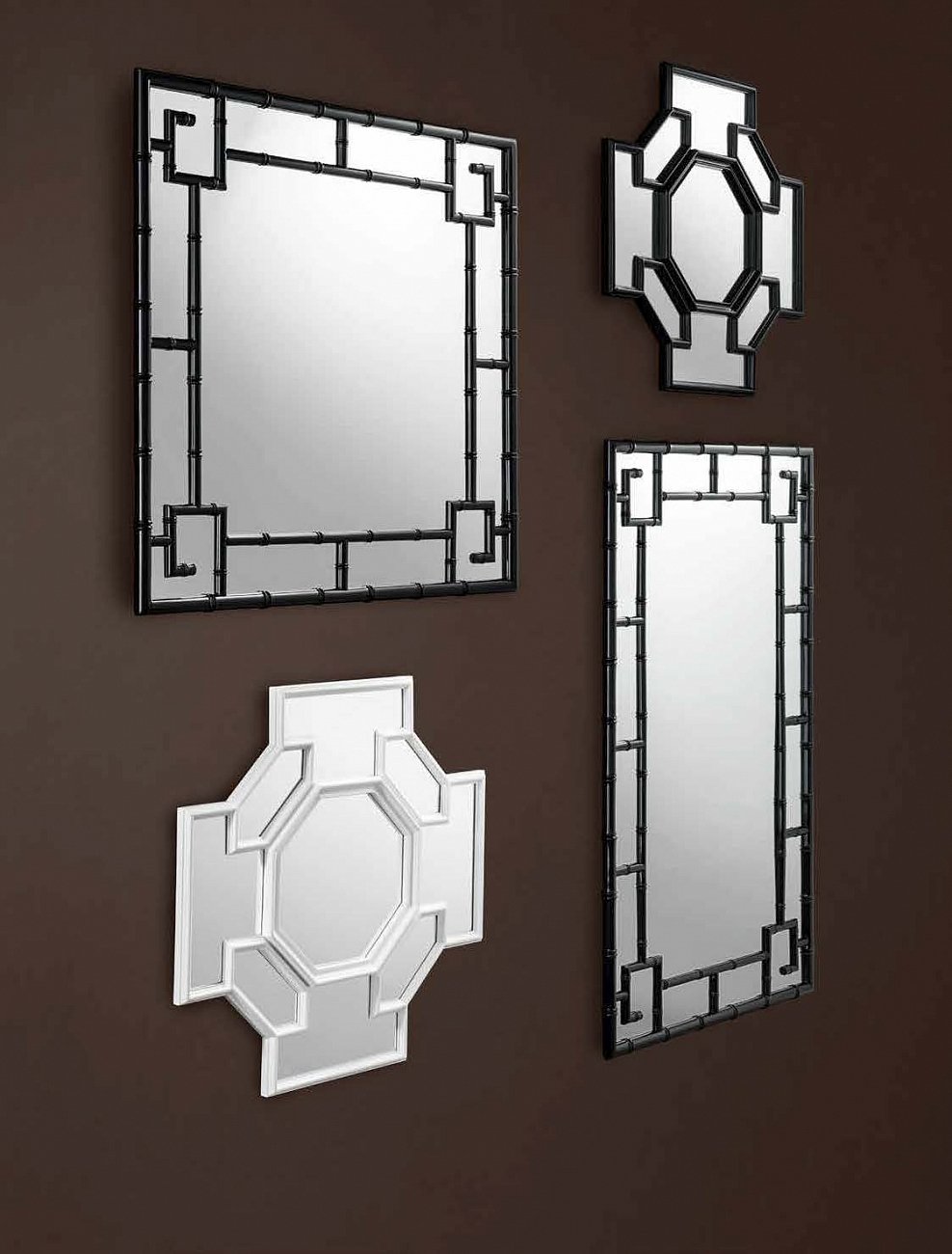 Зеркало квадратное черное от Eichholtz "под бамбук" EICHHOLTZ ДИЗАЙНЕРСКИЕ 247179 Черный  - Вид №2