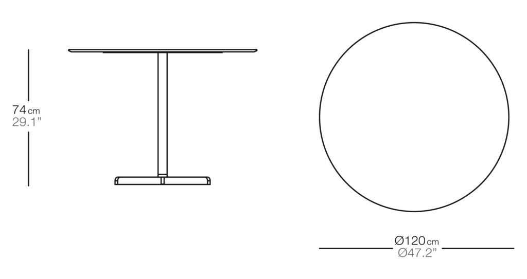 Sit Стол на центральной ножке ø120x74 Bivaq sun-id-1986082 - Вид №2