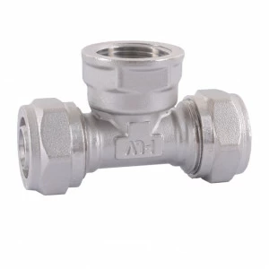 HLV-114332.№.04 Тройник обжимной HLV с переходом на внутреннюю резьбу