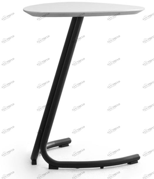 Leyform Треугольный лакированный высокий журнальный столик из стали и мдф  1614 