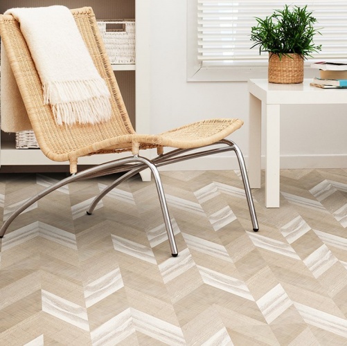 Паркет Ёлка CorkStyle Chevron Chevron Creme Дизайнерский (Гладкая) 1235х305 мм 4200200002 - Вид №2