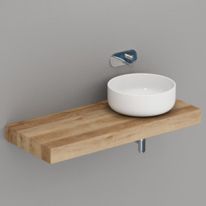 733546 Подвесная полка с 5 мм покрытием состаренный дуб 120 см Kerasan Nolita Италия