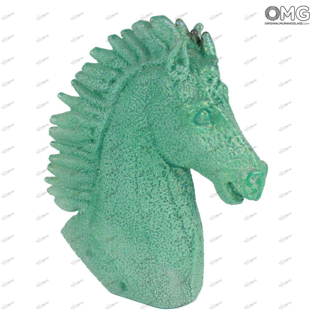 169 ORIGINALMURANOGLASS Скульптура Голова лошади - автор Pino Signoretto - муранское стекло OMG  см 