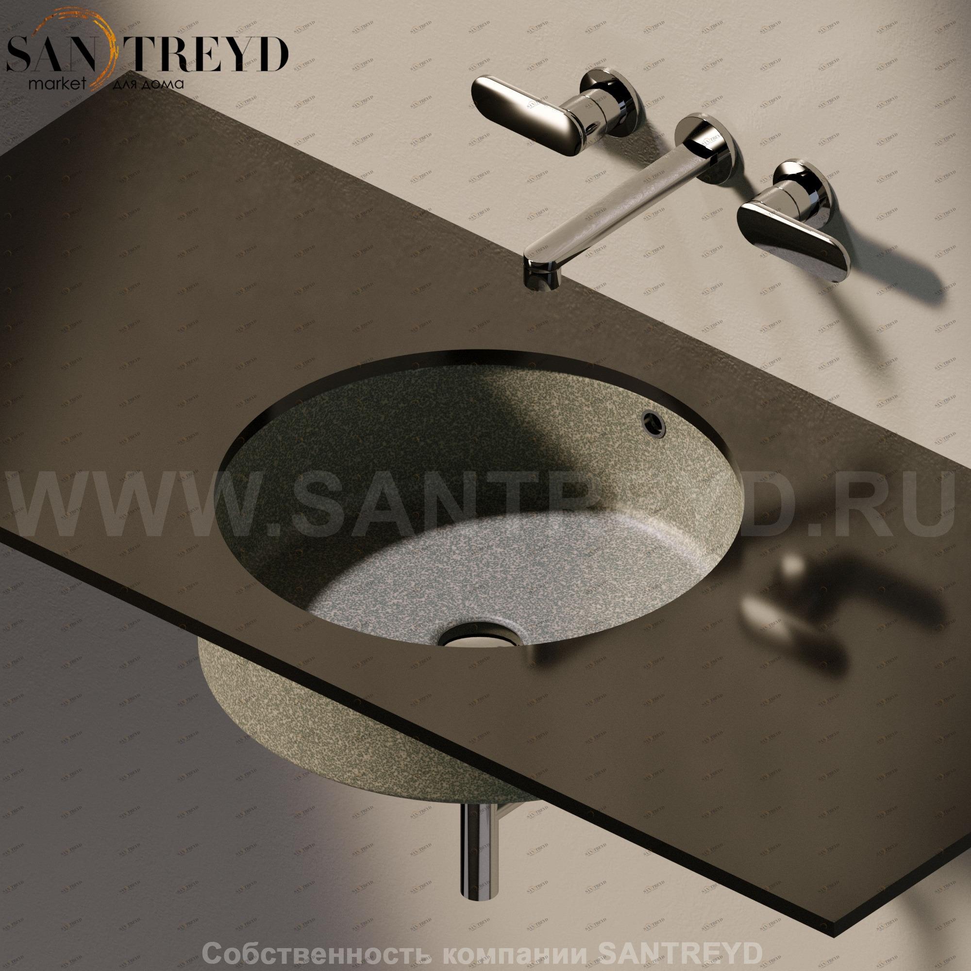 50577037 Накладная раковина под столешницу  круглая Ceramica Flaminia Twin