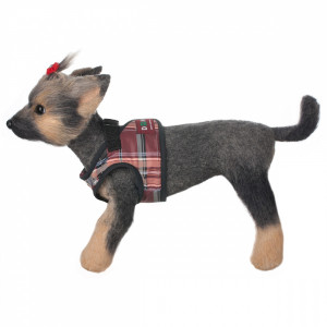 ПР0044649 Шлейка-жилет для собак Клетка бордо-2 16см Dogmoda