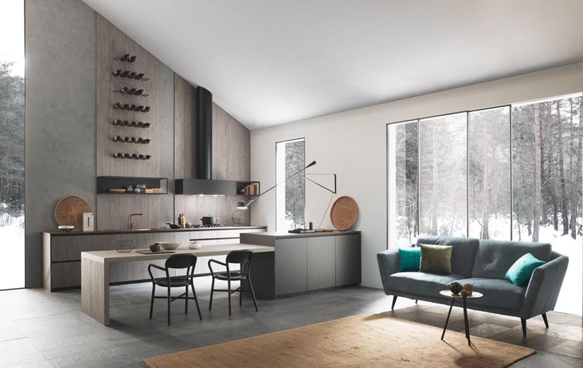 Floritelli Cucine Кухня с полуостровом без ручек Ares sun-id-1432210 - Вид №1