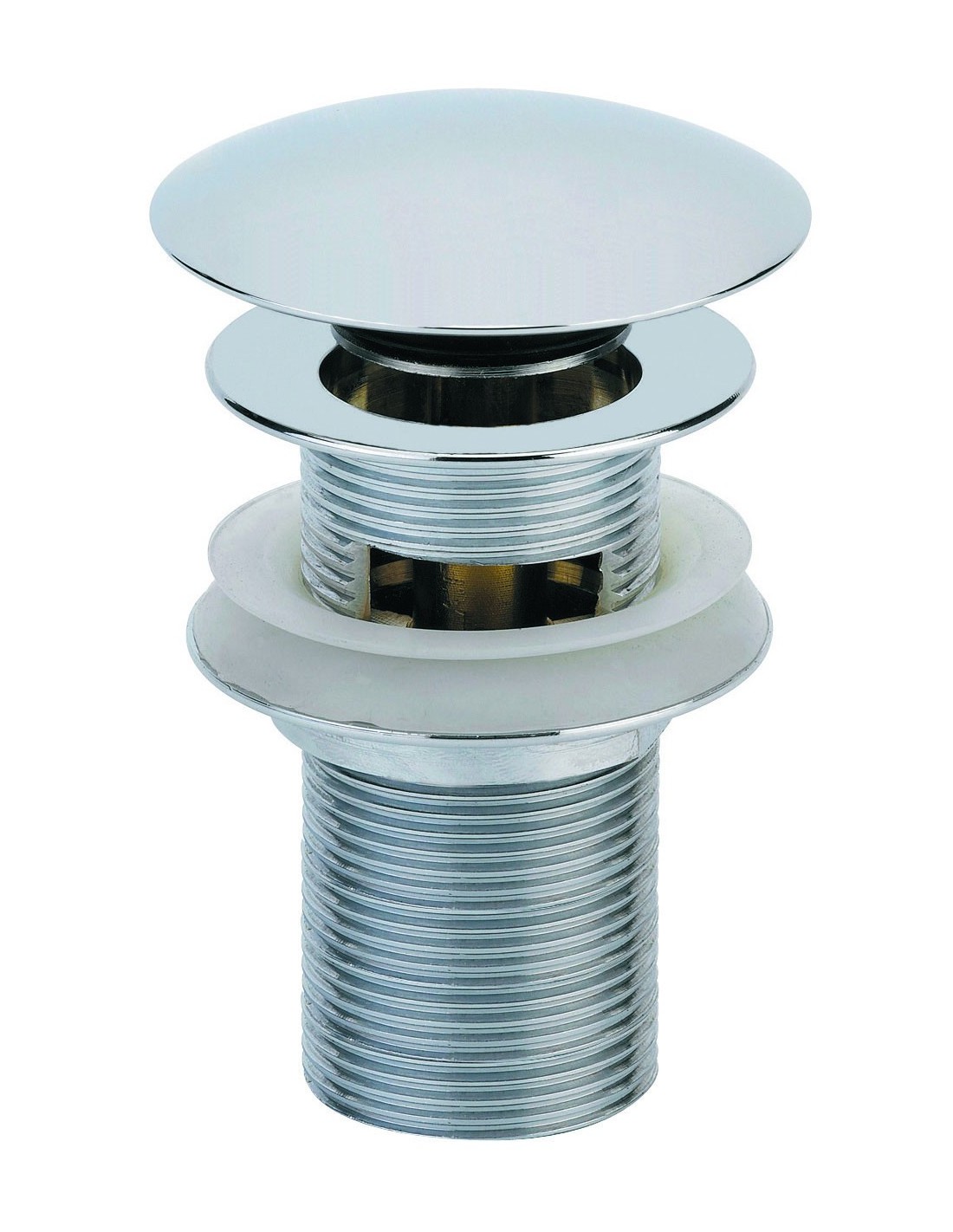 123100 000 00  Слив для умывальника с переливом, двустворчатый клапан, h. 100 мм, хром Valentin Хром 