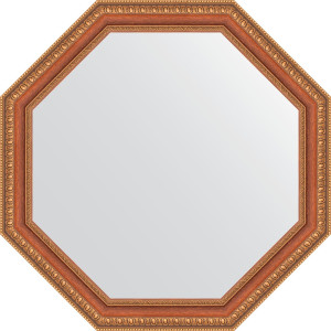 BY 3713 Зеркало в багетной раме - бронзовые бусы на дереве 60 mm EVOFORM Octagon