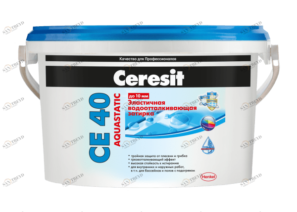 Затирка №41 Aquastatic CE 40 натура 2кг (ведро) CERESIT 2544121
