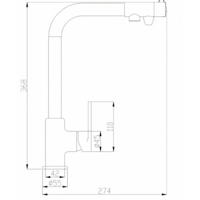 Steel Hammer SH 572 CR хром Смеситель для кухни Zorg 368 x 274  - Вид №2