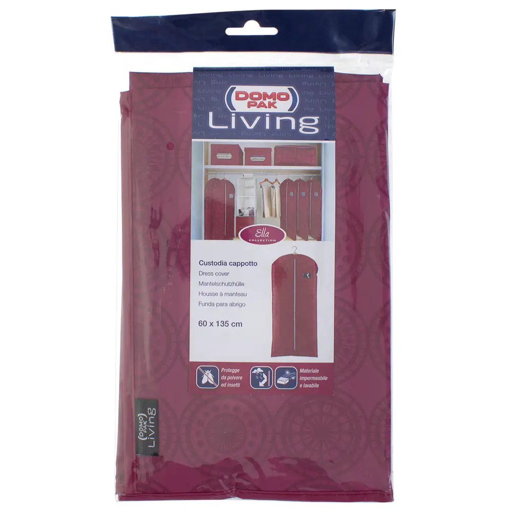 Чехол для одежды 60x135 см PEVA цвет бордо DOMO PAK LIVING Ella Purple STLM-2197146 - Вид №3
