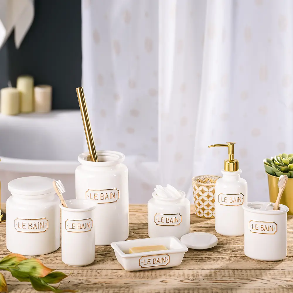 Дозатор для жидкого мыла Wess Le Bain Blanc цвет золотой 82260745 STLM-2209868 - Вид №4