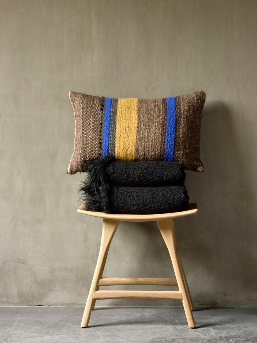 Ethnicraft Однотонный плед из ткани Mystic ink 21074 - Вид №4