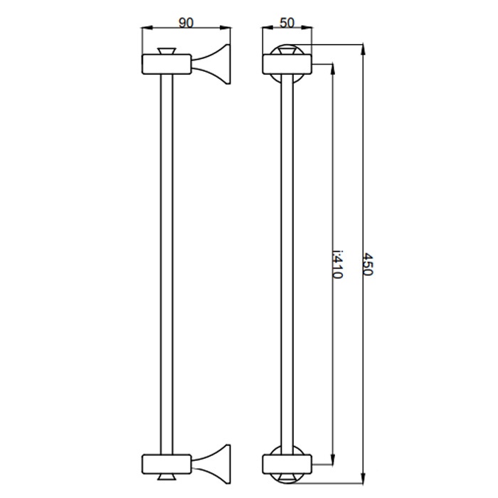 OA500501560 Держатель для полотенец 45 , черный Webert Opera - Вид №1