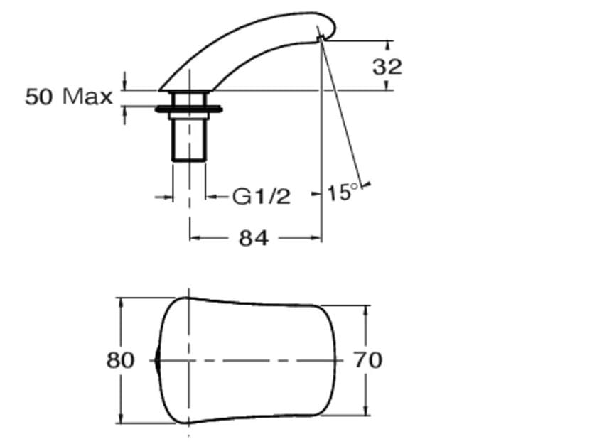 Водопад дозирующий носик для ванны CRISTINA Rubinetterie дозирующий носик-Shower &amp ARCH-00096666 - Вид №2