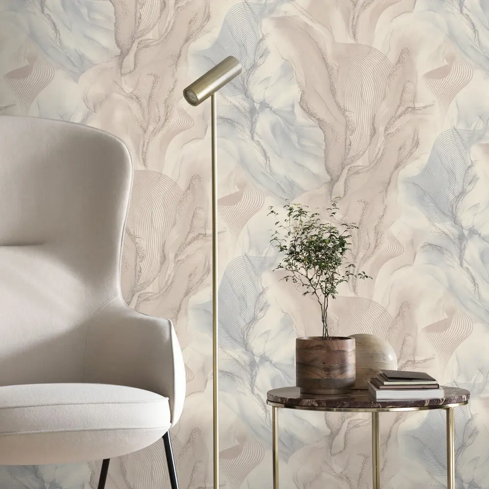 Флизелиновые обои ORNAMY Euphoria коричневые 1.06 м 89395610 STLM-1371731 - Вид №2