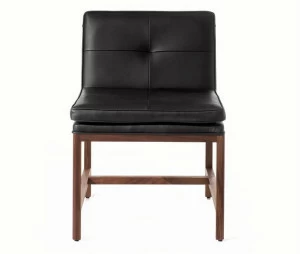 BassamFellows Мягкое кожаное кресло Wood frame dining Cb-541