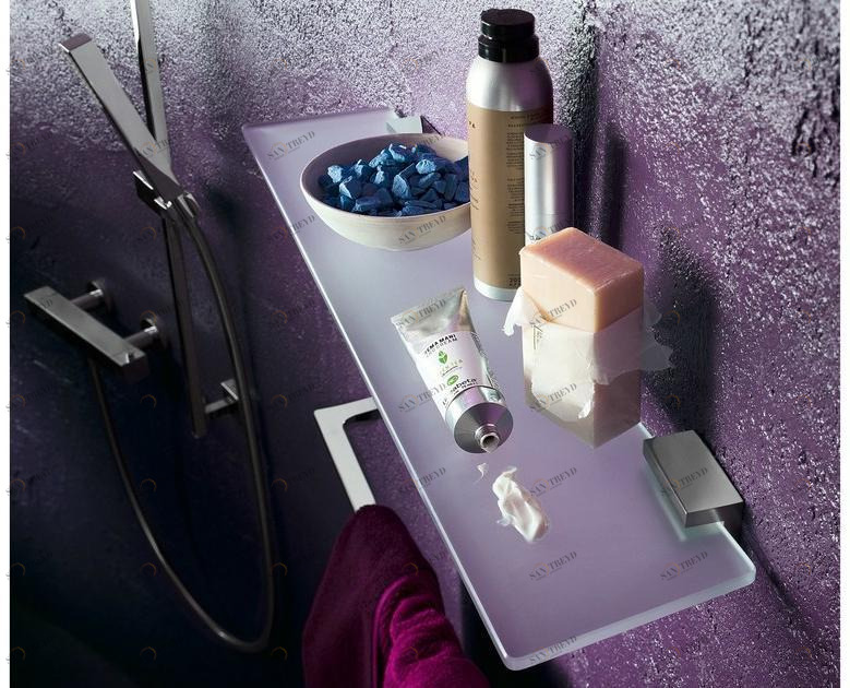 Nobili Rubinetterie Полка для ванной из травленого стекла Cube Accb70cr