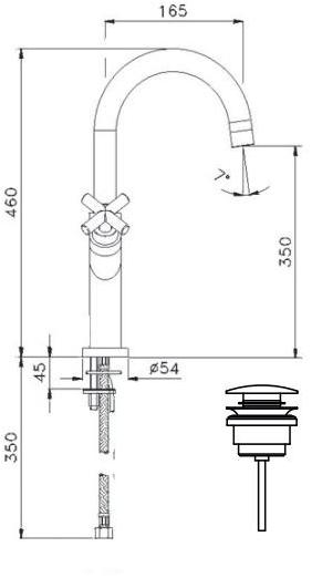 GUGLIELMI Смеситель для раковины с аэратором Vera Fbpu58503, fbpu58505 - Вид №9